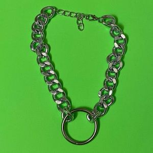 O-Ring Silver Unisex Choker Style Necklace